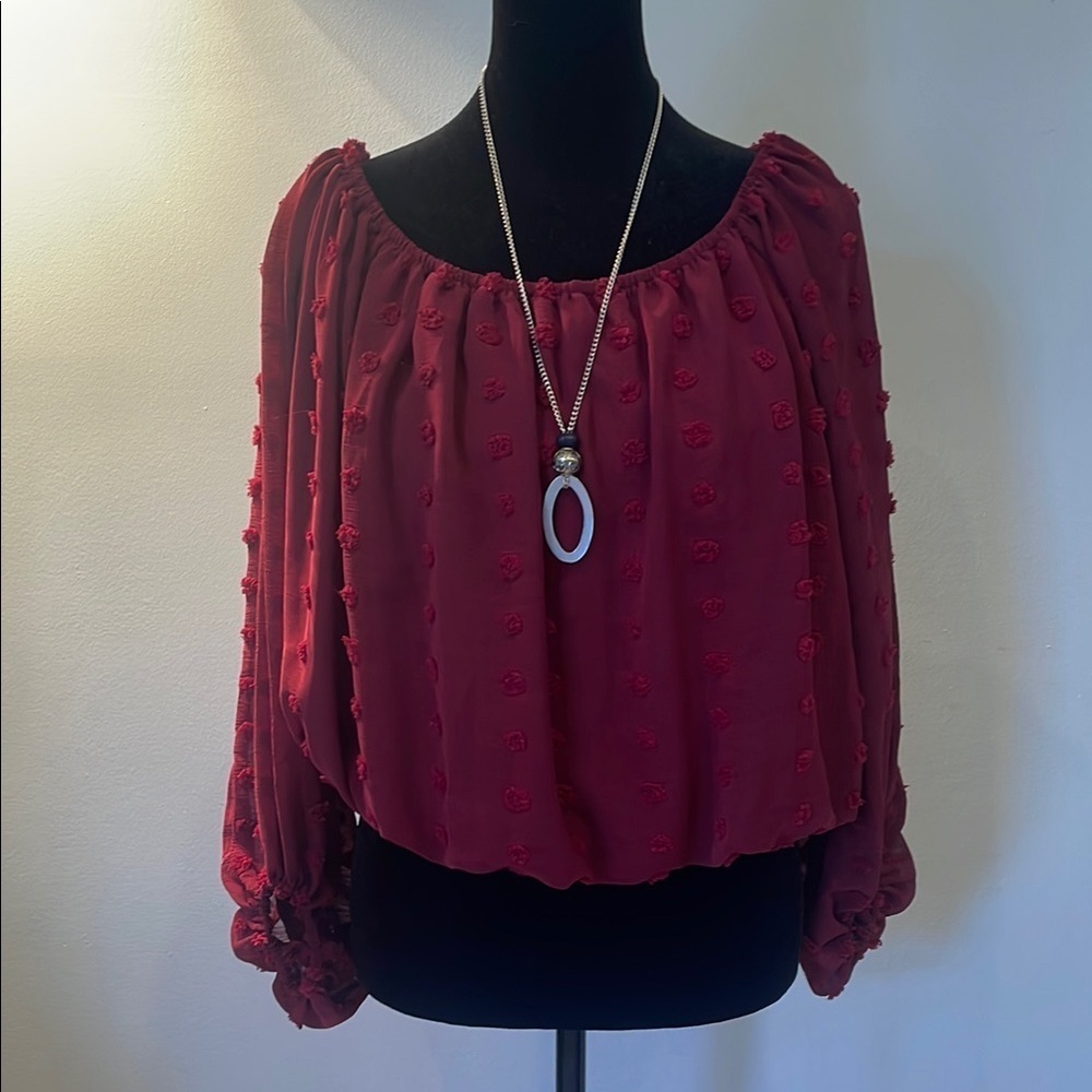 Elegant Burgundy Women's Top